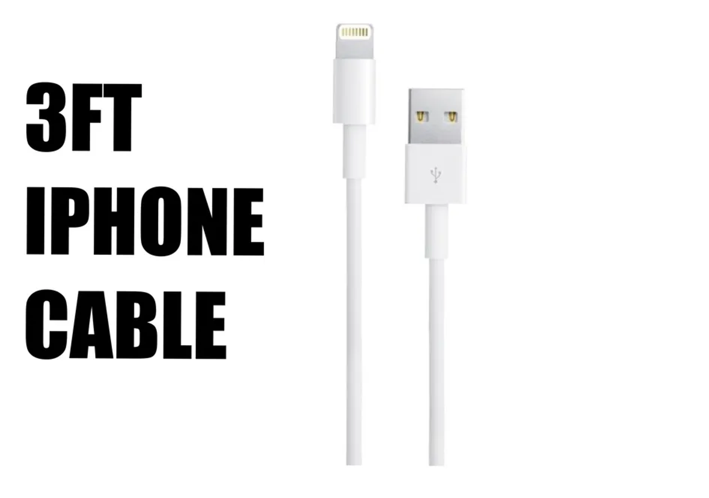 White 3 Ft Iphone Lightning Cable Charger