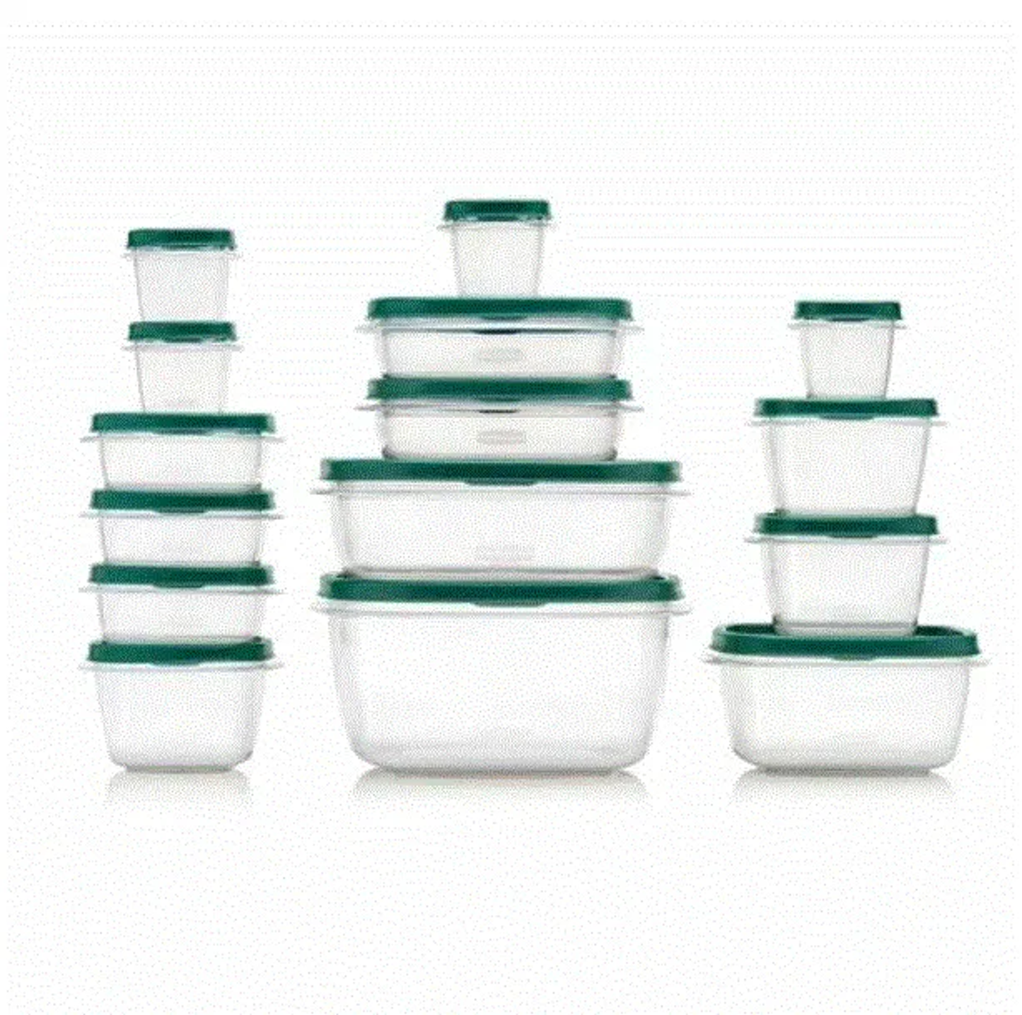 30pc Food Storage Container Set with Easy Find Lids Forest Green Rubber maid