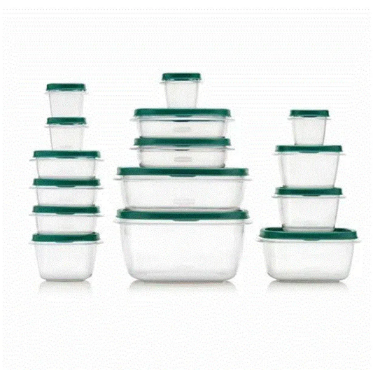 30pc Food Storage Container Set with Easy Find Lids Forest Green Rubber maid