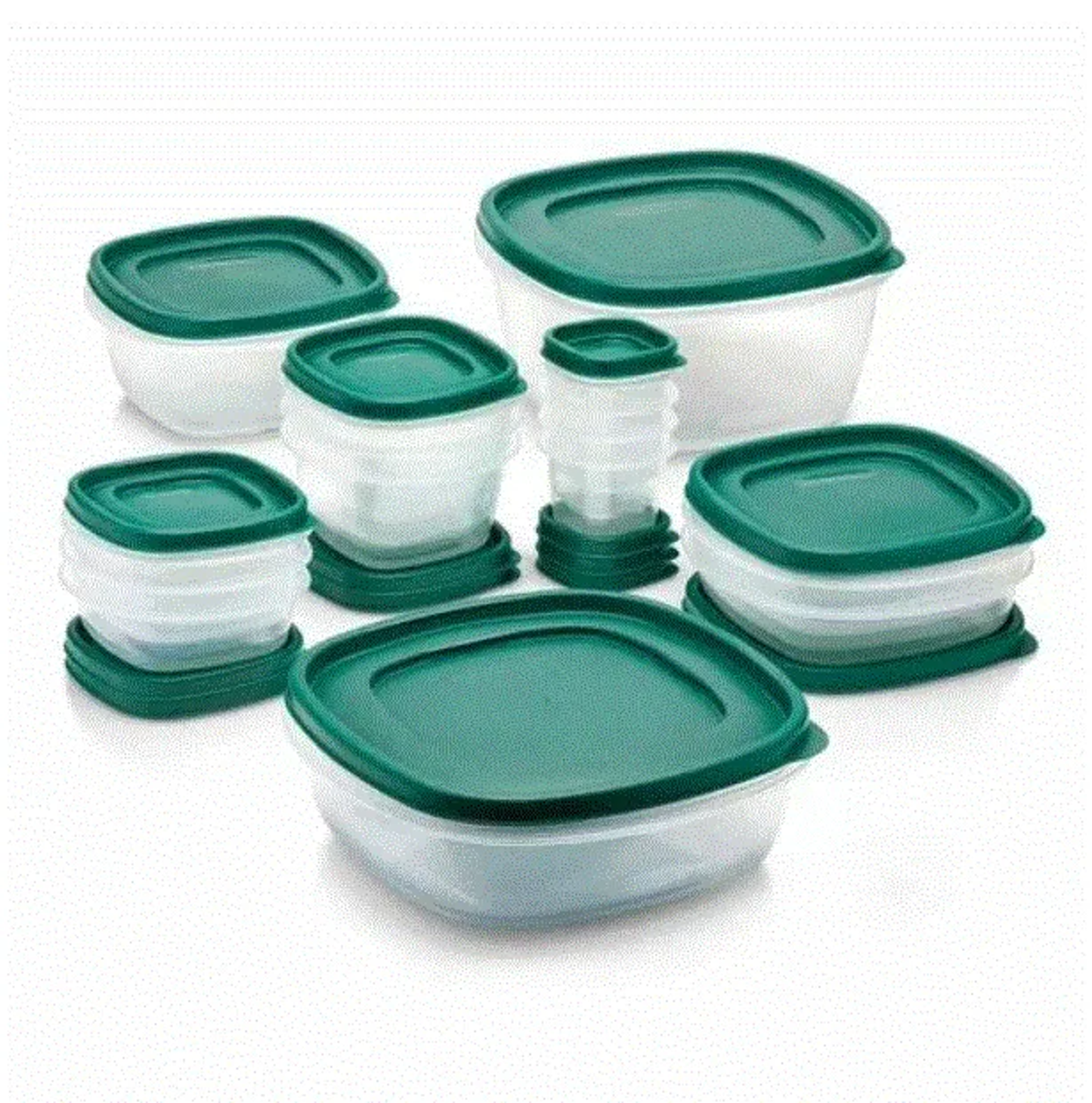 30pc Food Storage Container Set with Easy Find Lids Forest Green Rubber maid