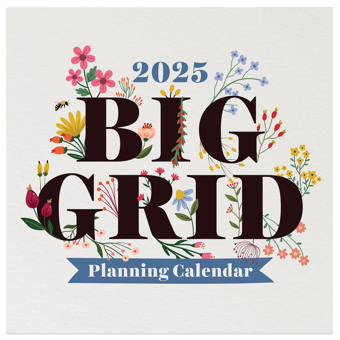 2025 Big Grid-Floral Mini Calendar