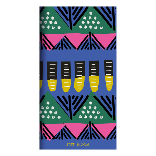 2025-2026 Bright Tribal Small Monthly Pocket Planner