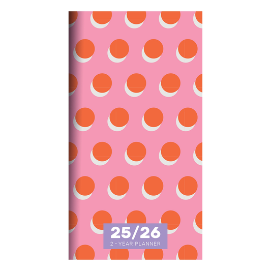 2025-2026 Pink Orange Crush Small Monthly Pocket Planner