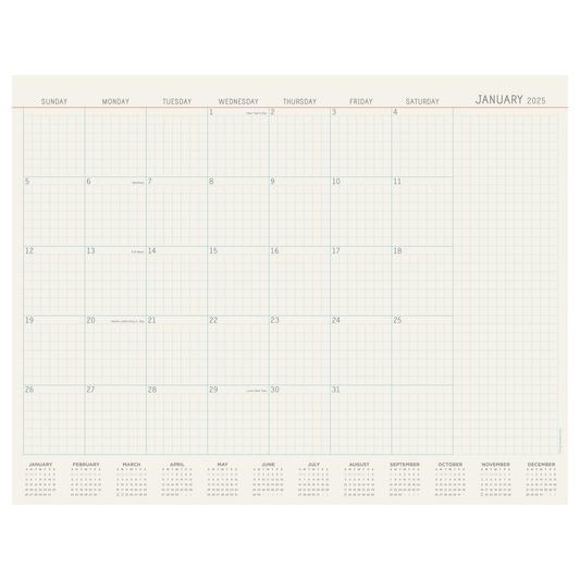 2025 Vintage Professional Large Desk Pad Monthly Blotter Calendar