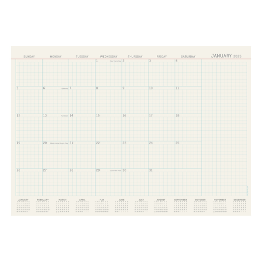 2025 Vintage Professional Medium Desk Pad Monthly Blotter Calendar