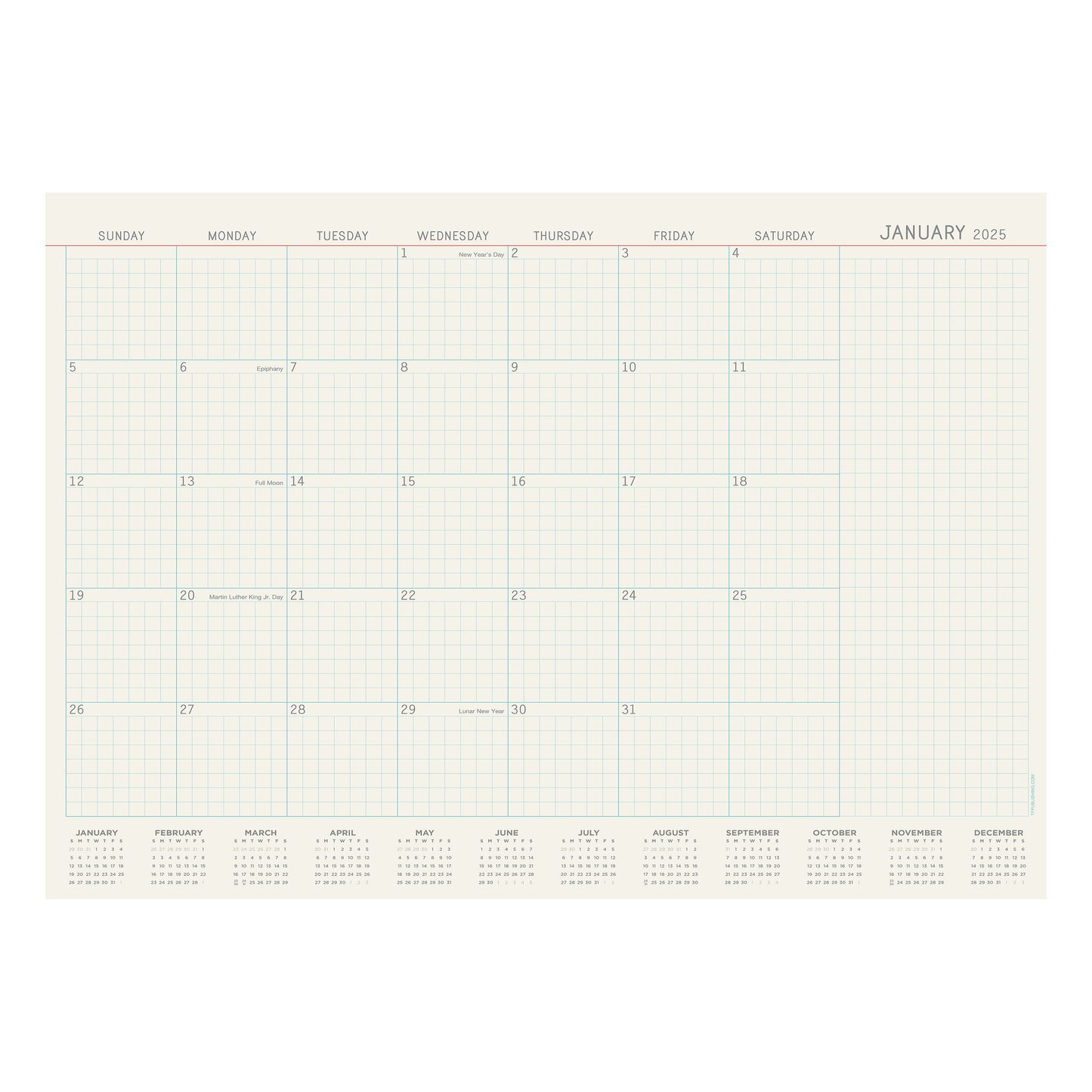 2025 Vintage Professional Medium Desk Pad Monthly Blotter Calendar