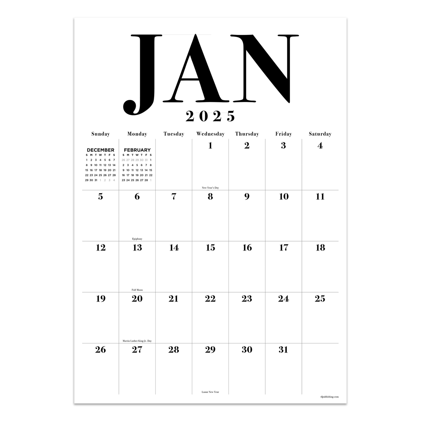 2025 Medium Art Poster Wall Calendar