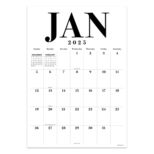 2025 Medium Art Poster Wall Calendar