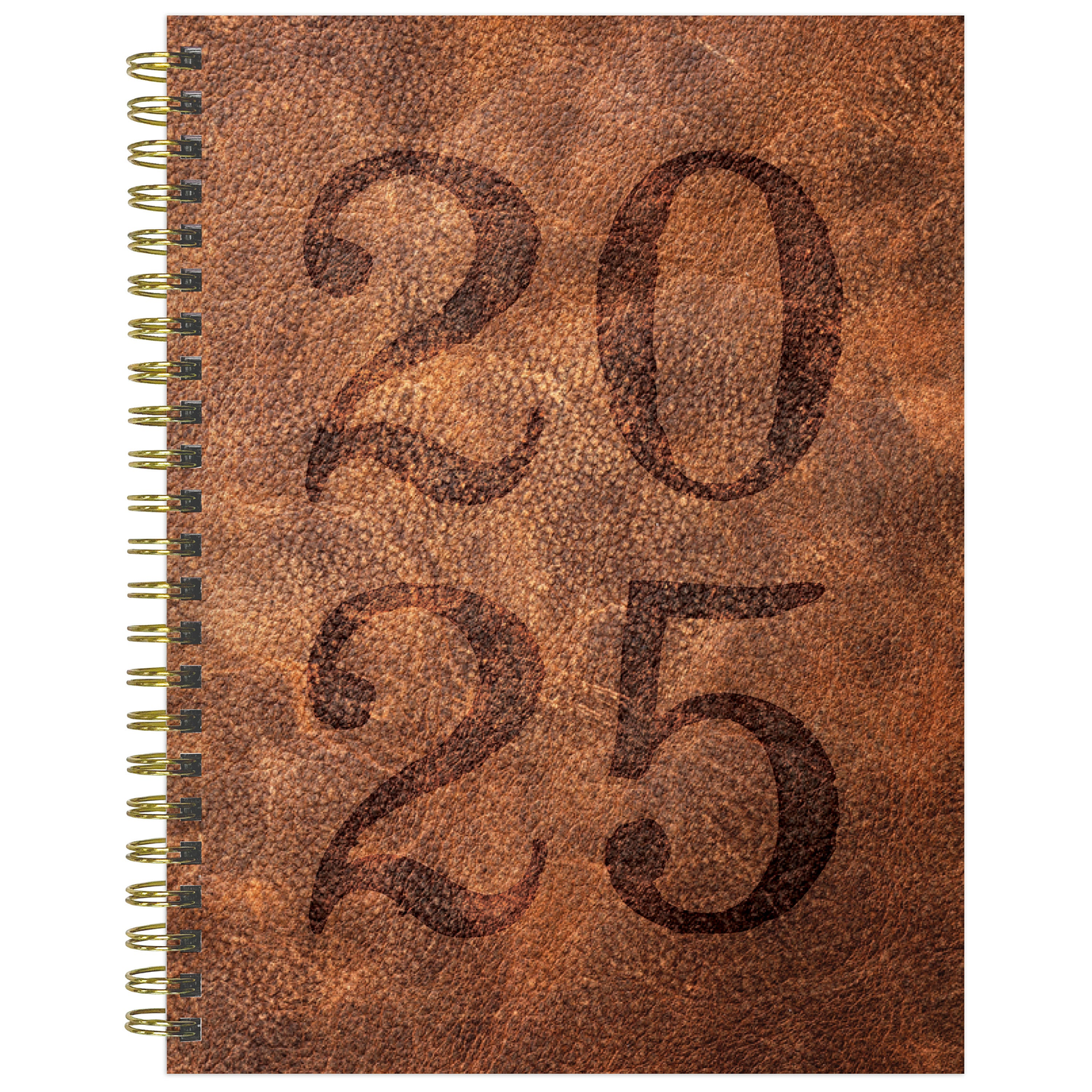 2025 Aged Leather Medium Weekly Monthly Planner