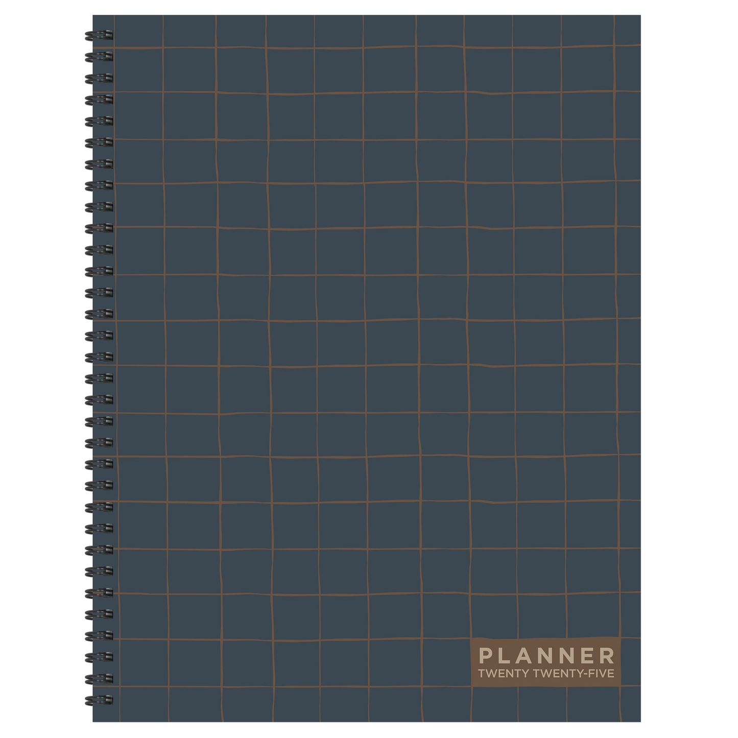 2025 Navy Grid Space Large Weekly Monthly Planner