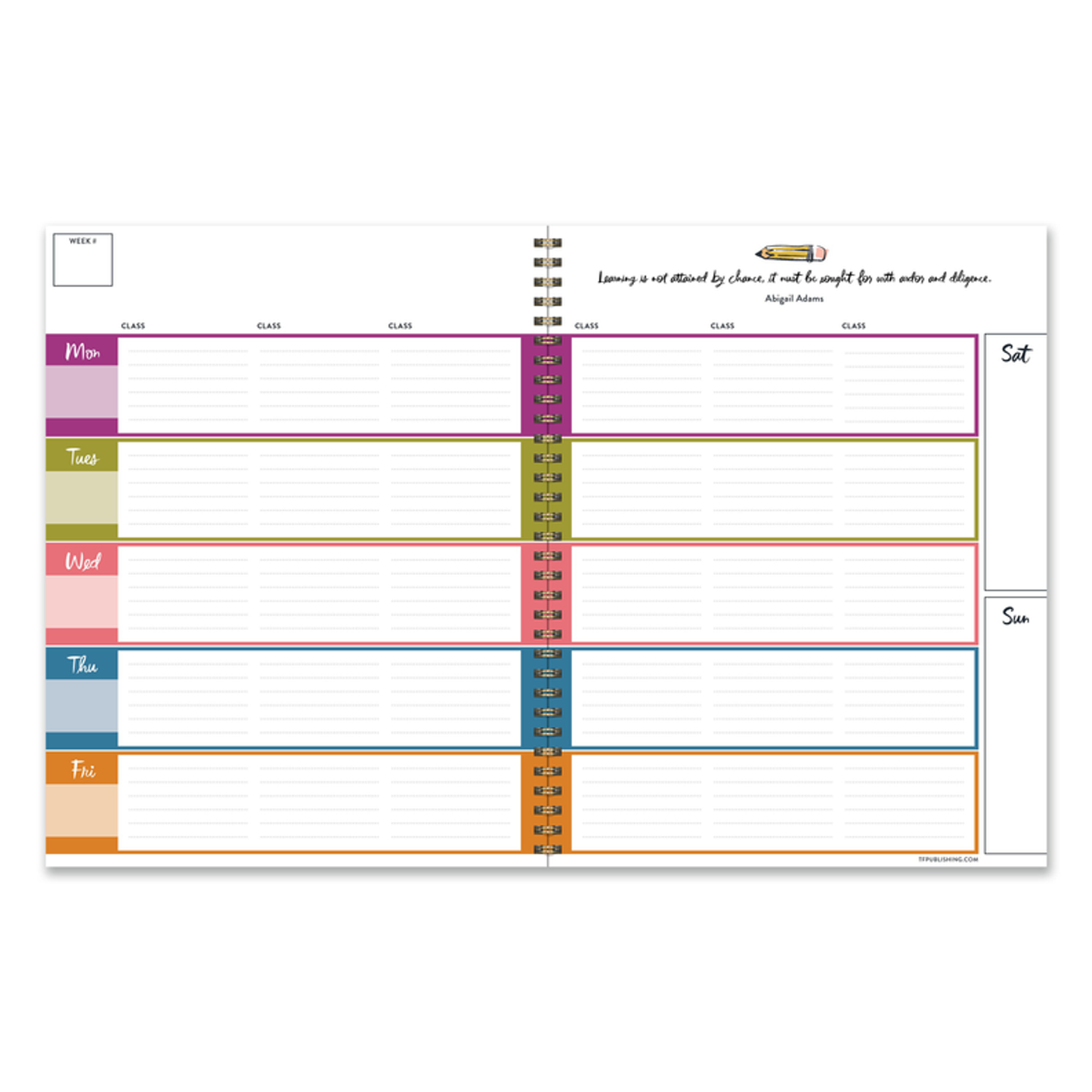 Large Undated Pencils Teacher & Homeschool Lesson Planner