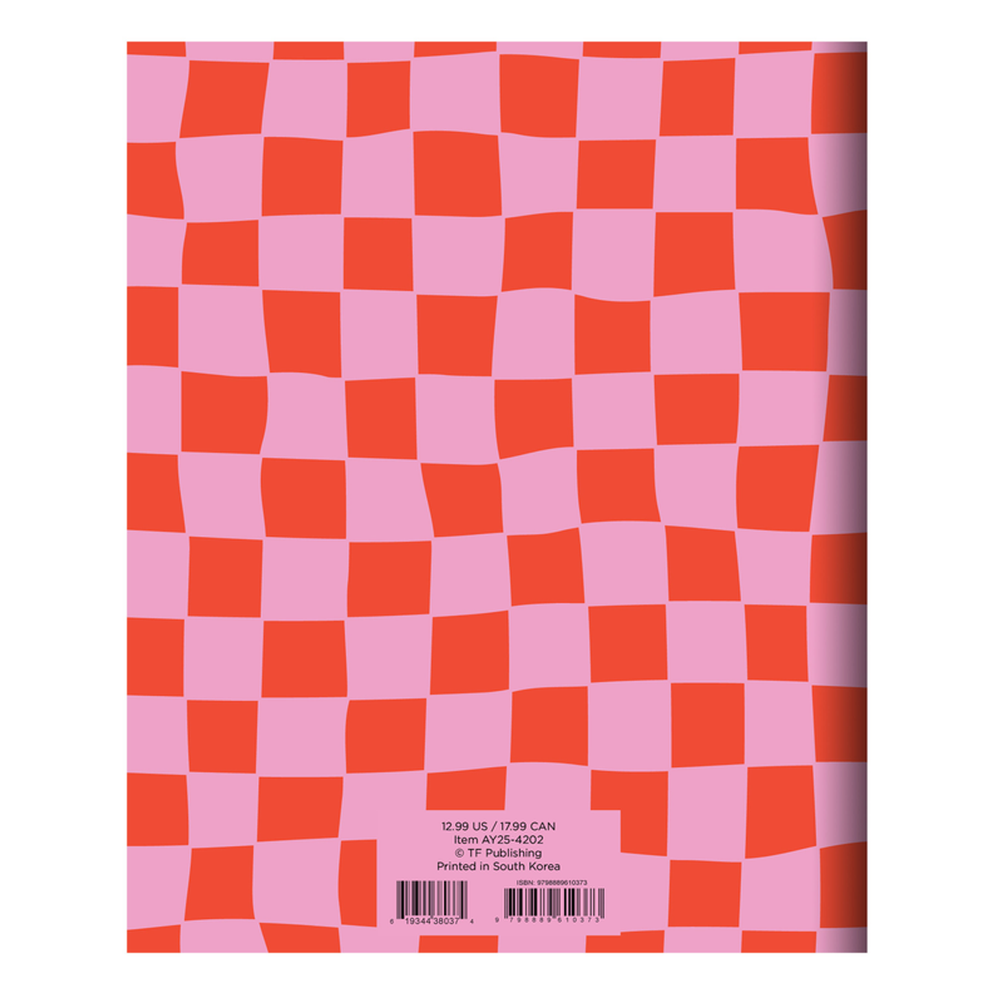 July 2024 - June 2025 Check Pink and Red Medium Monthly Planner