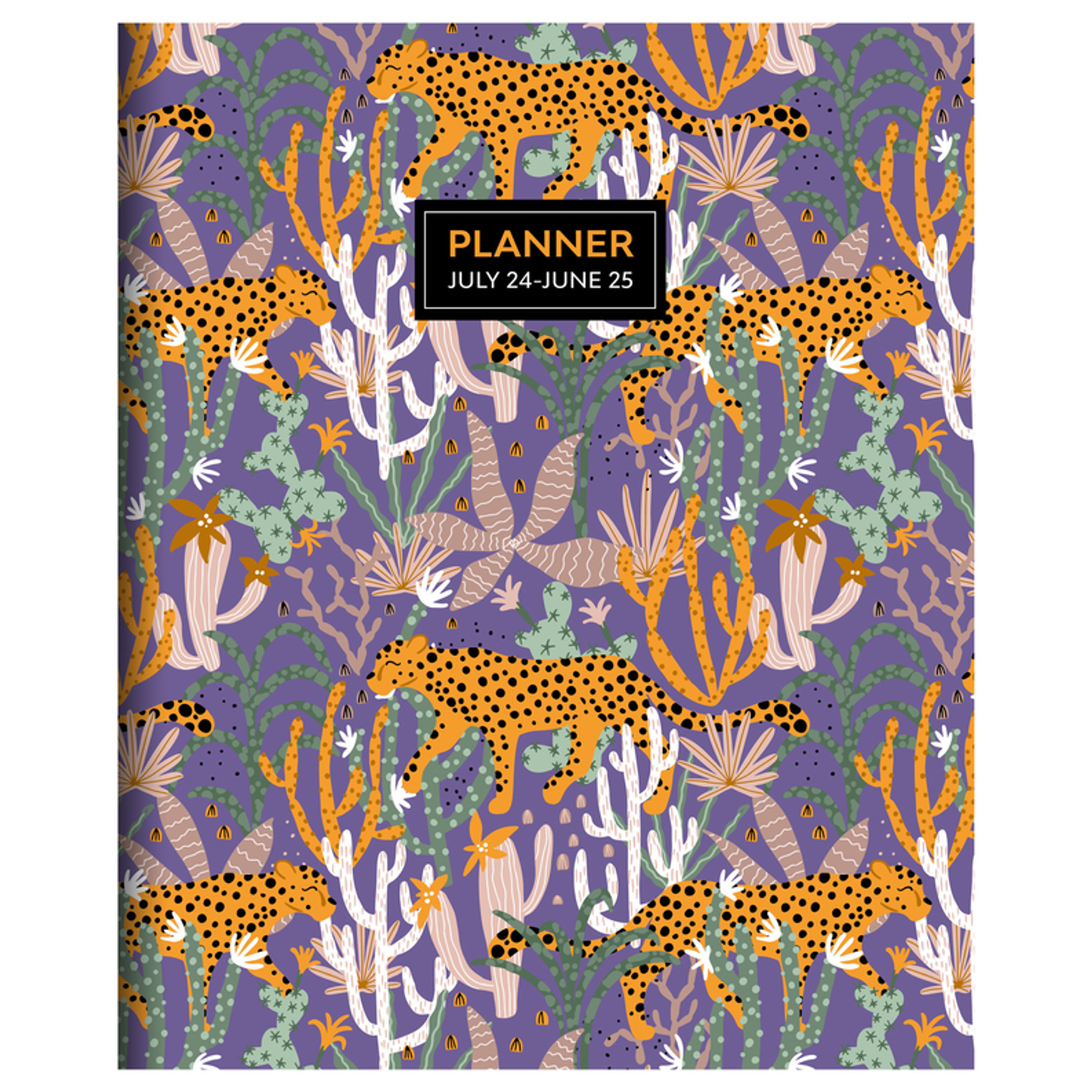 July 2024 - June 2025 Jungle Cat Large Monthly Planner