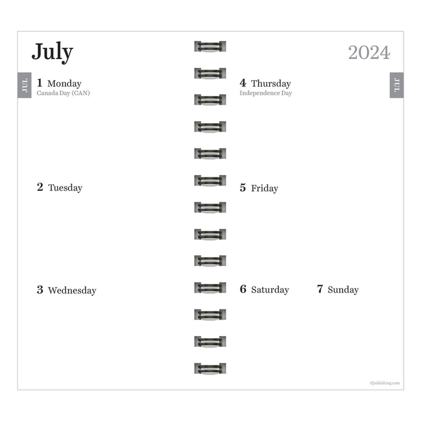 July 2024 - June 2025 Blue Plaid Small Weekly Monthly Planner