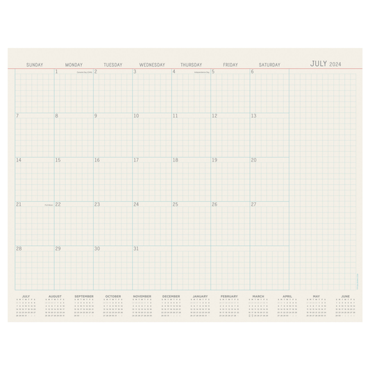 July 2024 - June 2025 Vintage Professional Large Desk Pad Monthly Blotter Calendar