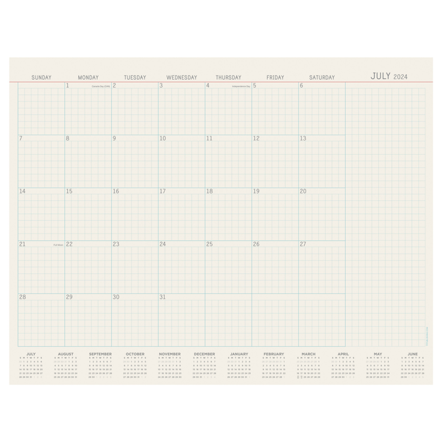 July 2024 - June 2025 Vintage Professional Large Desk Pad Monthly Blotter Calendar