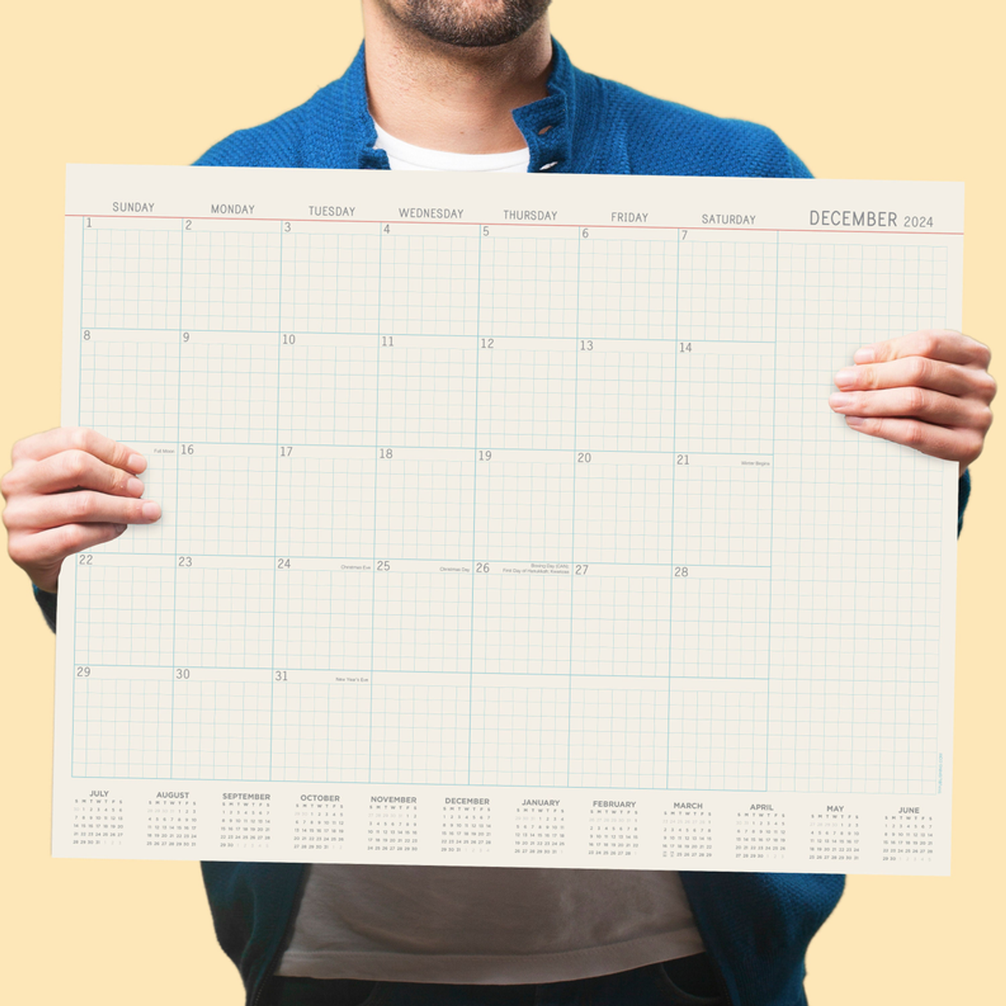 July 2024 - June 2025 Vintage Professional Large Desk Pad Monthly Blotter Calendar