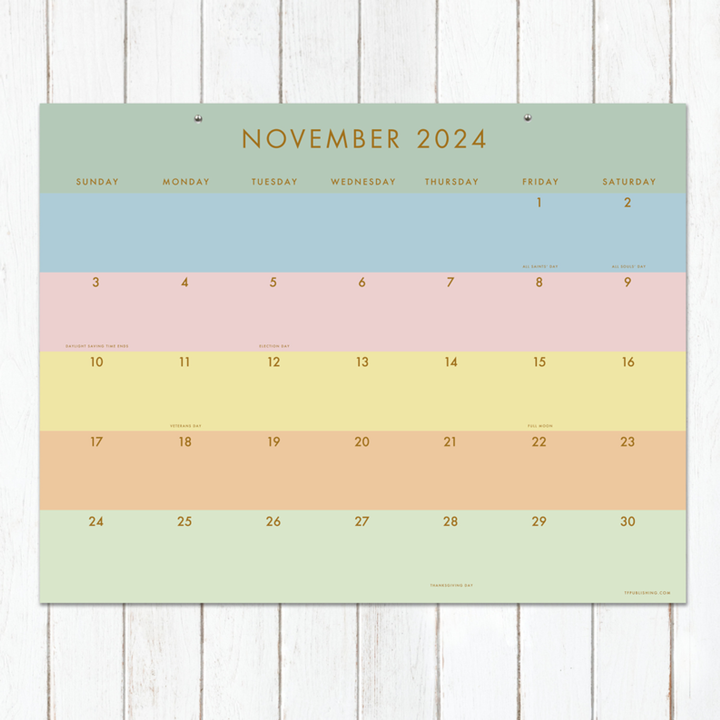 July 2024 - June 2025 Super Stripe Large Desk Pad Monthly Blotter Calendar