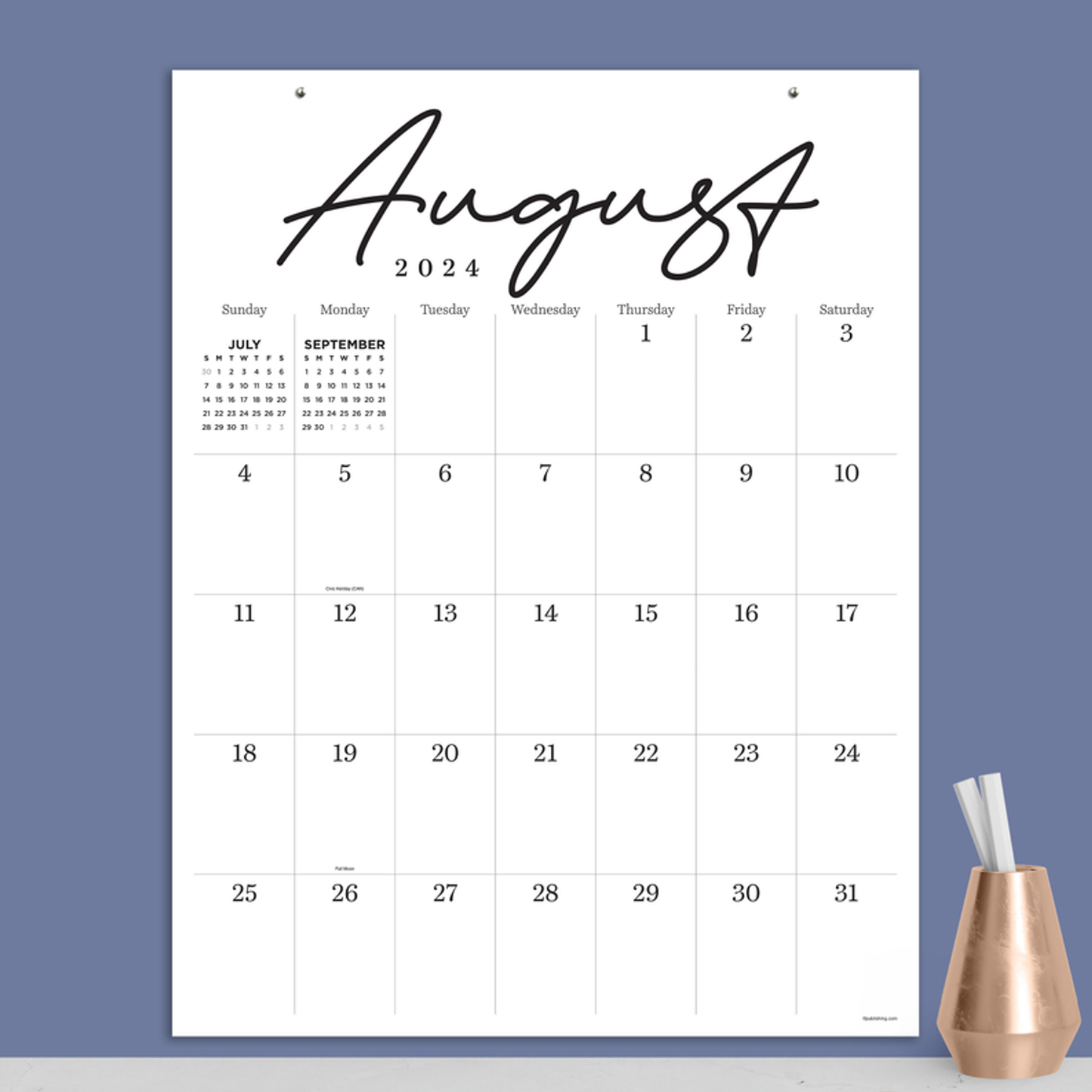 July 2024 - June 2025 Large Art Poster Wall Calendar