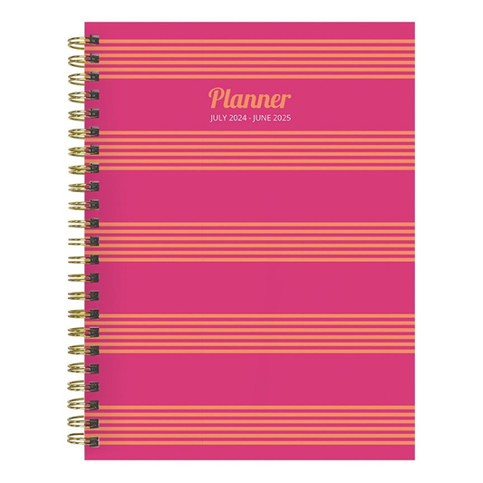 July 2024 - June 2025 Cabana Stripe Medium Weekly Monthly Planner