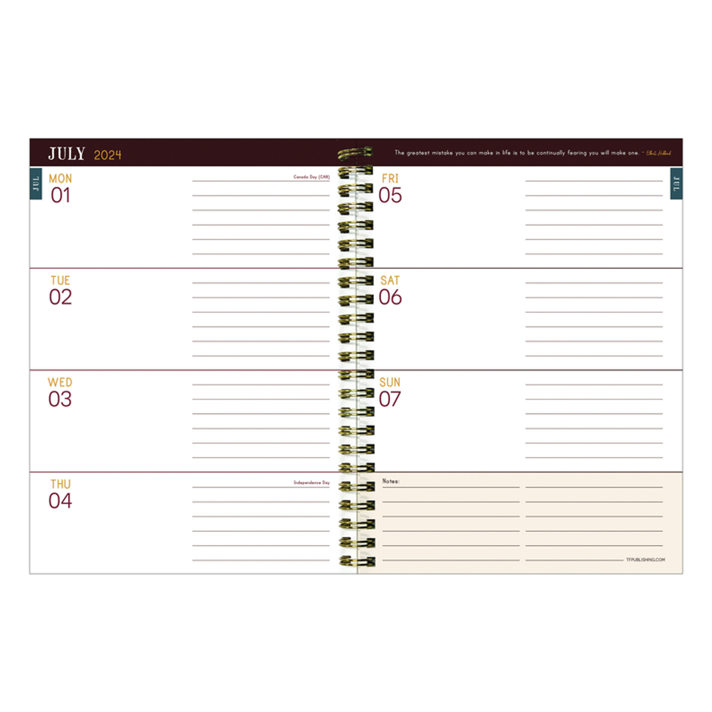 July 2024 - June 2025 Peony and Petals Medium Weekly Monthly Planner