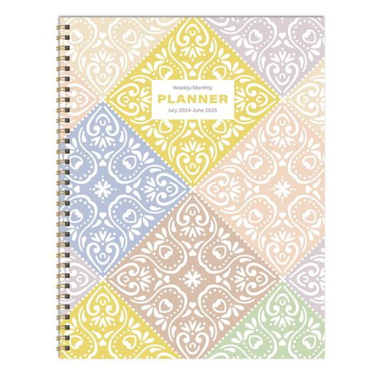 July 2024 - June 2025 Byzantine Tile Large Weekly Monthly Planner