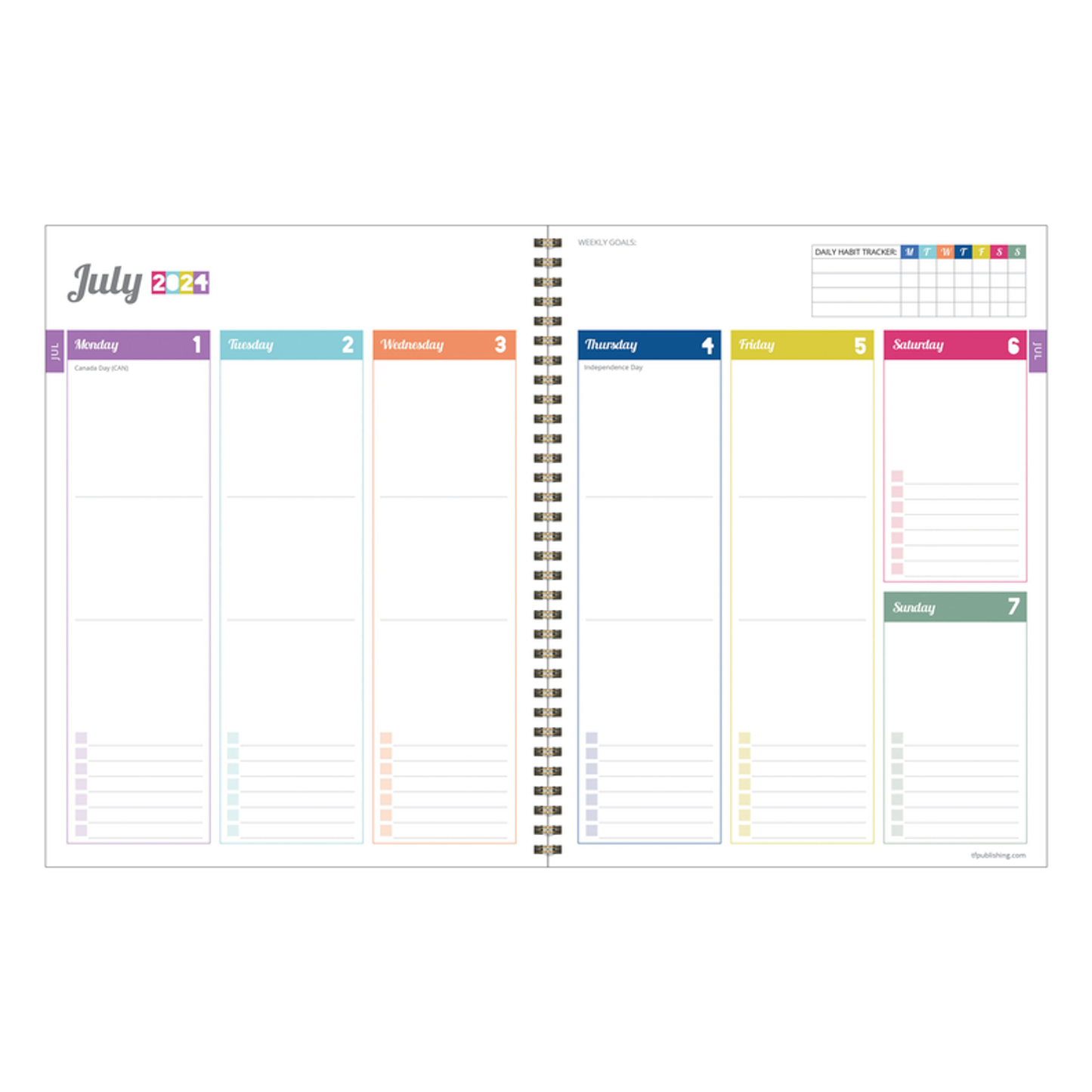 July 2024 - June 2025 Pretty Parrot Large Weekly Monthly Planner