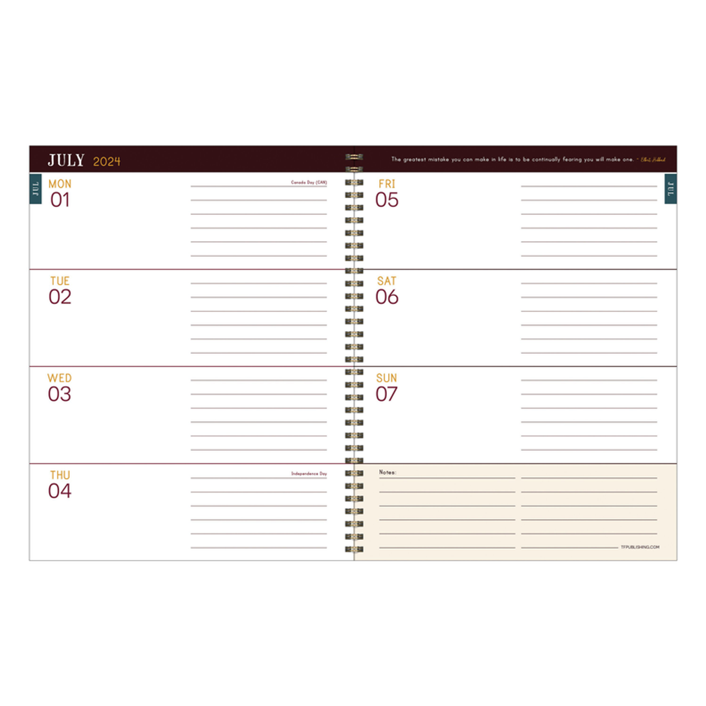 July 2024 - June 2025 Merlot Large Weekly Monthly Planner