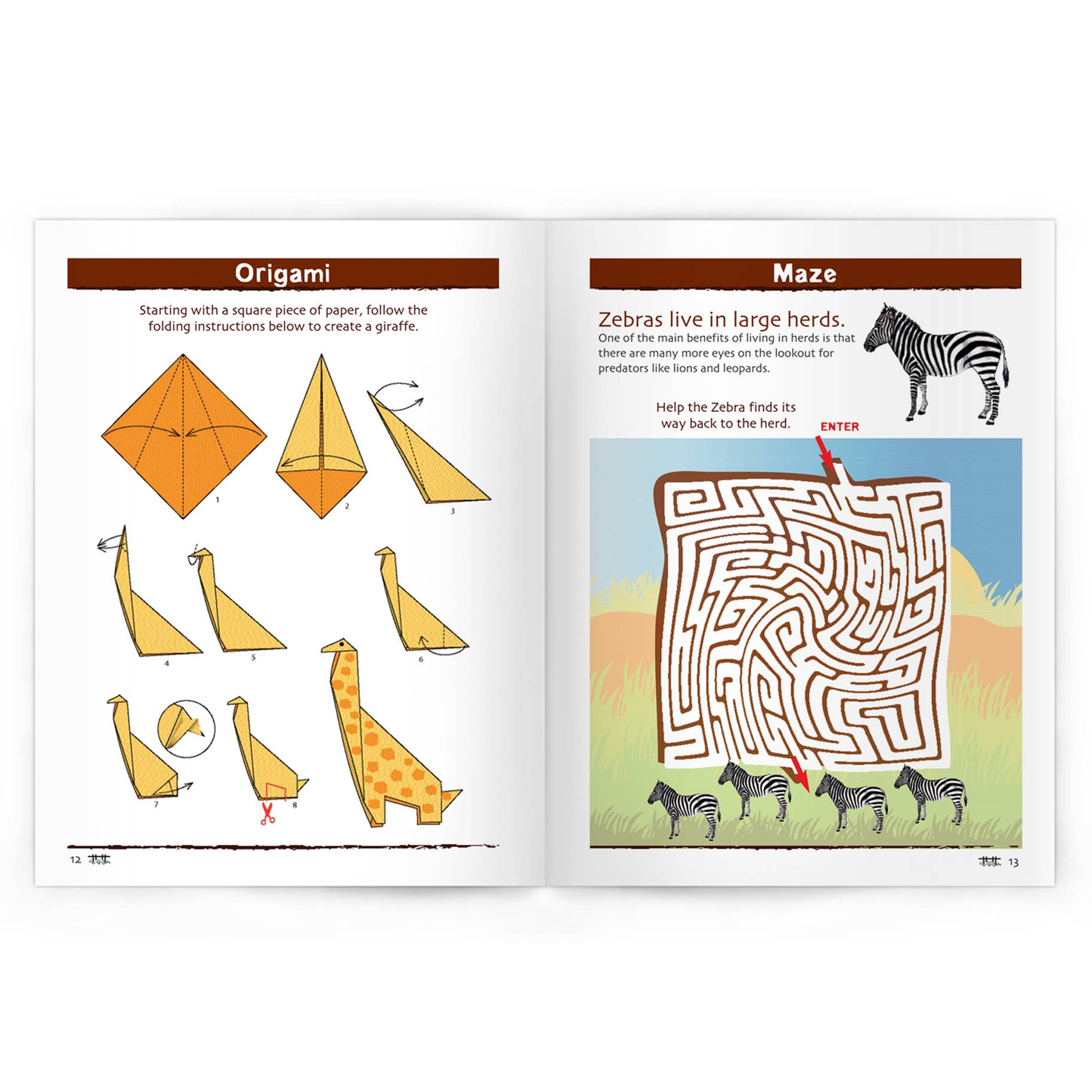 African Wildlife Nature Activity Book