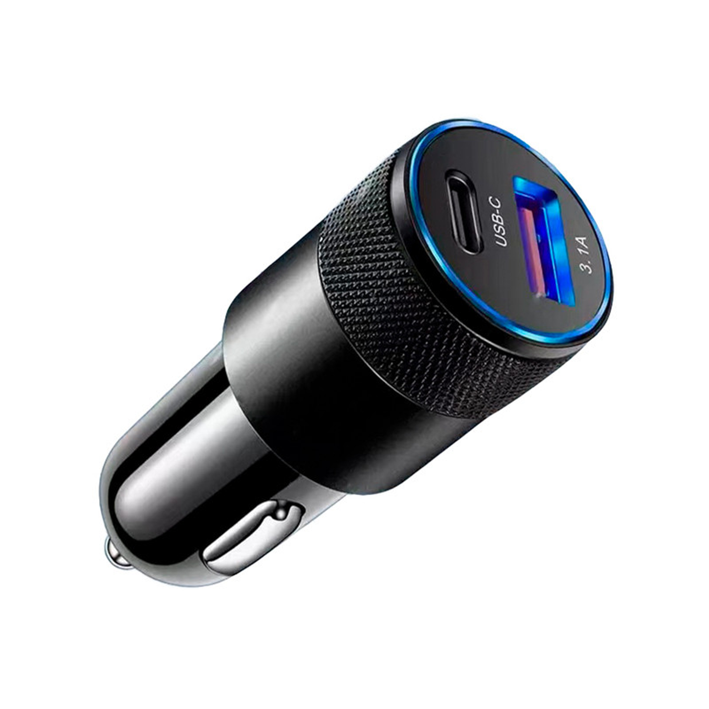 12V Car Charger USB-A & USB-C Output - Black