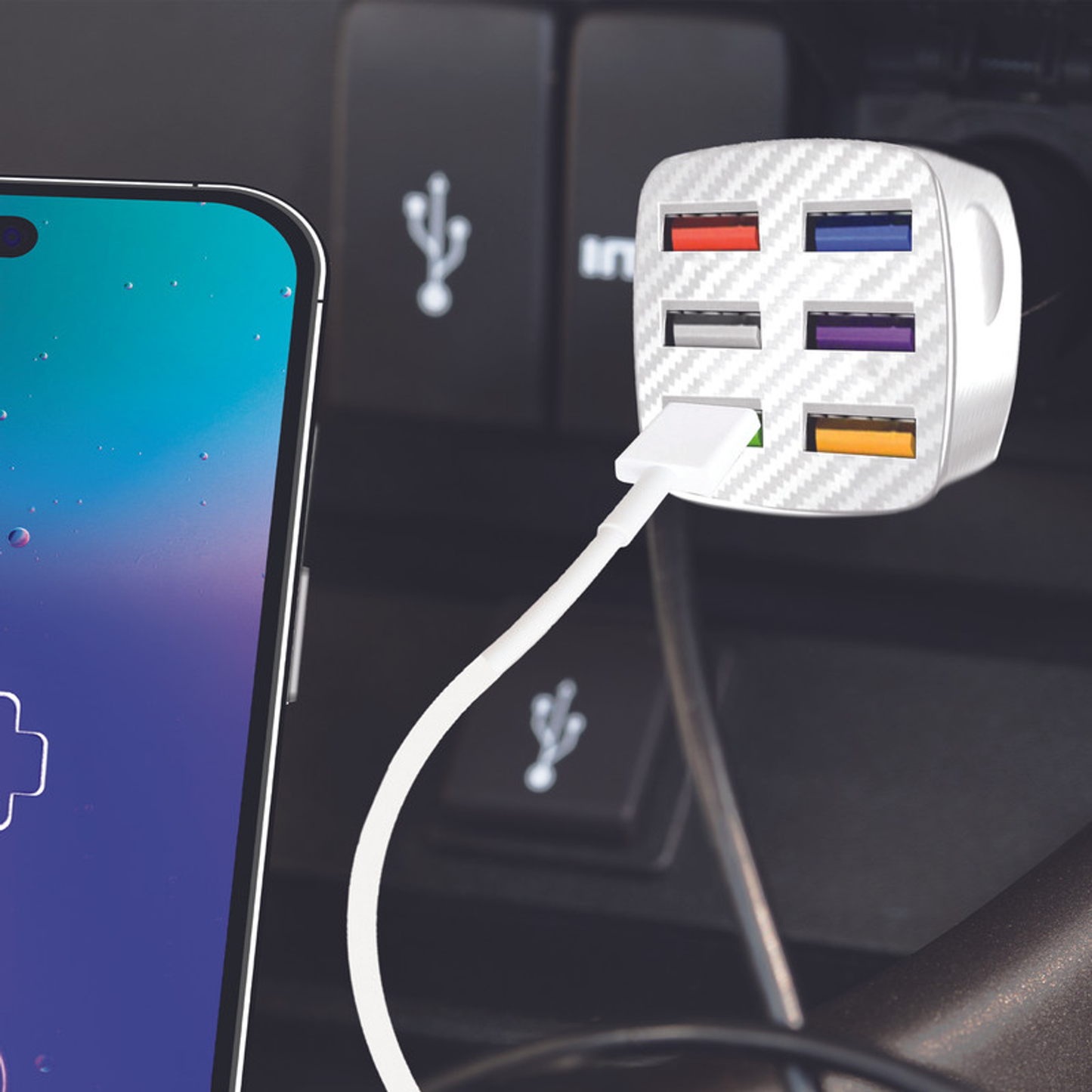 12V USB-A 18 Watt Car Charger  - White