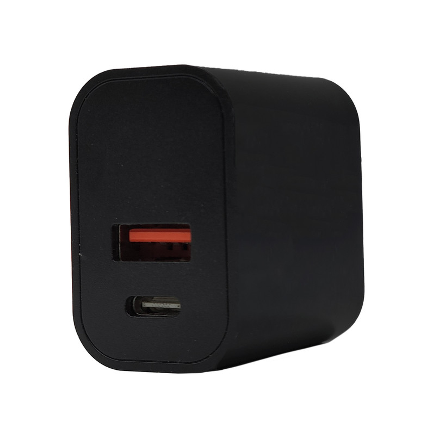 Dual port AC charger - Type C & USB -Black