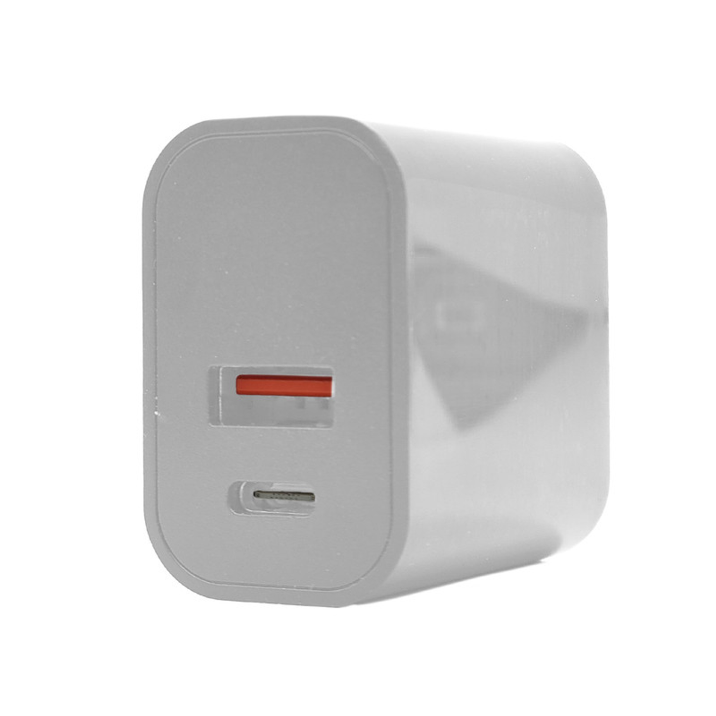 Dual port AC charger - Type C & USB - White