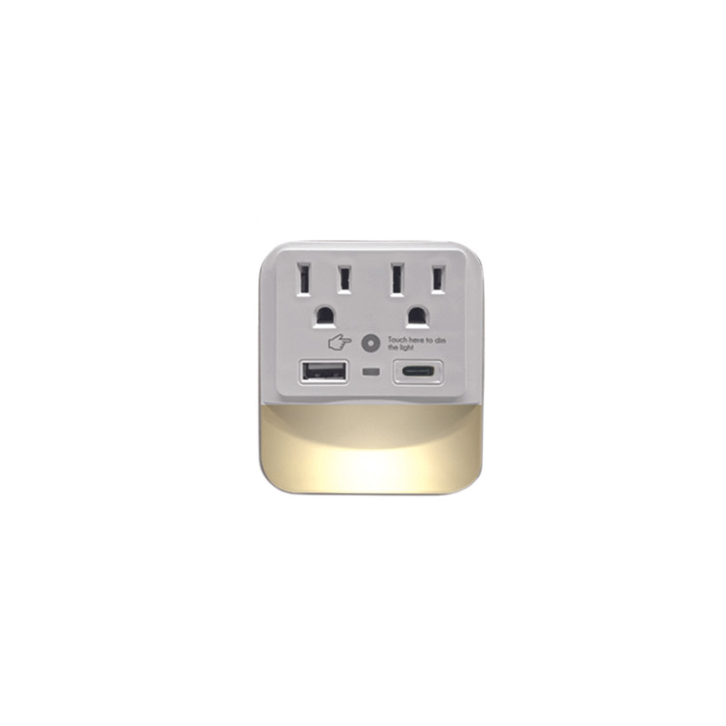 2 Outlet 1 USB-A & 1 USB-C Output Port with LED  Light