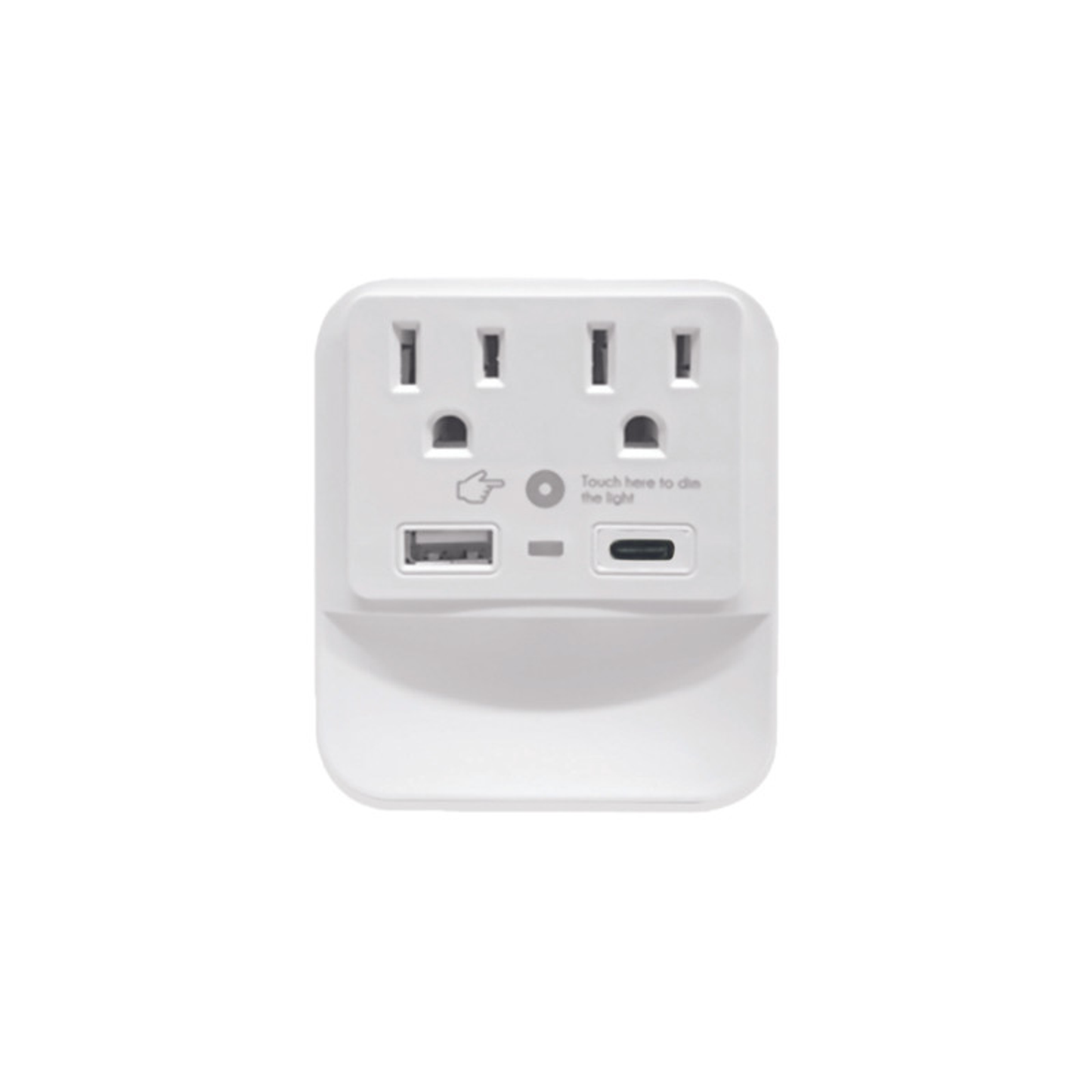 2 Outlet 1 USB-A & 1 USB-C Output Port with LED  Light