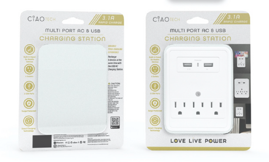 3 Outlet 2 USB with 540 Joules Surge Protection