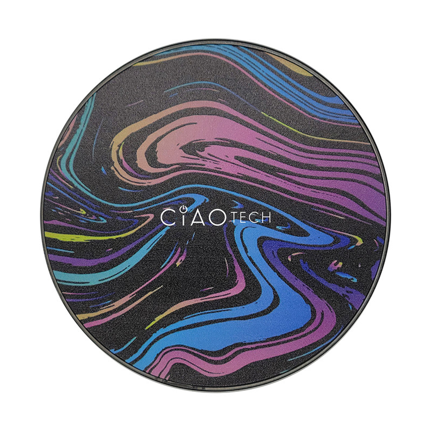 10 Watt Wireless Fast Charging Pad - Printed Black Marble Swirl