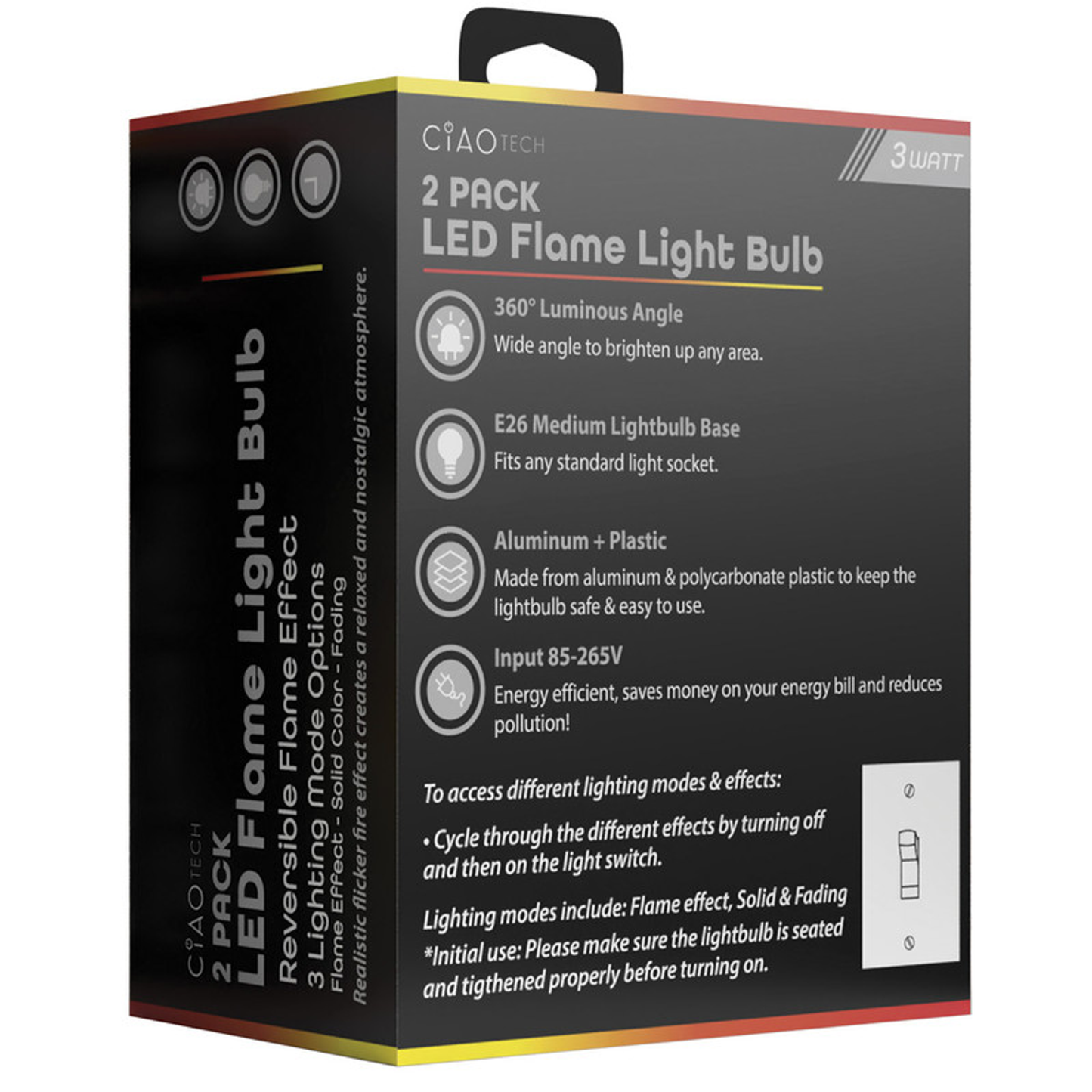 2 Pack LED Flame Light Bulb