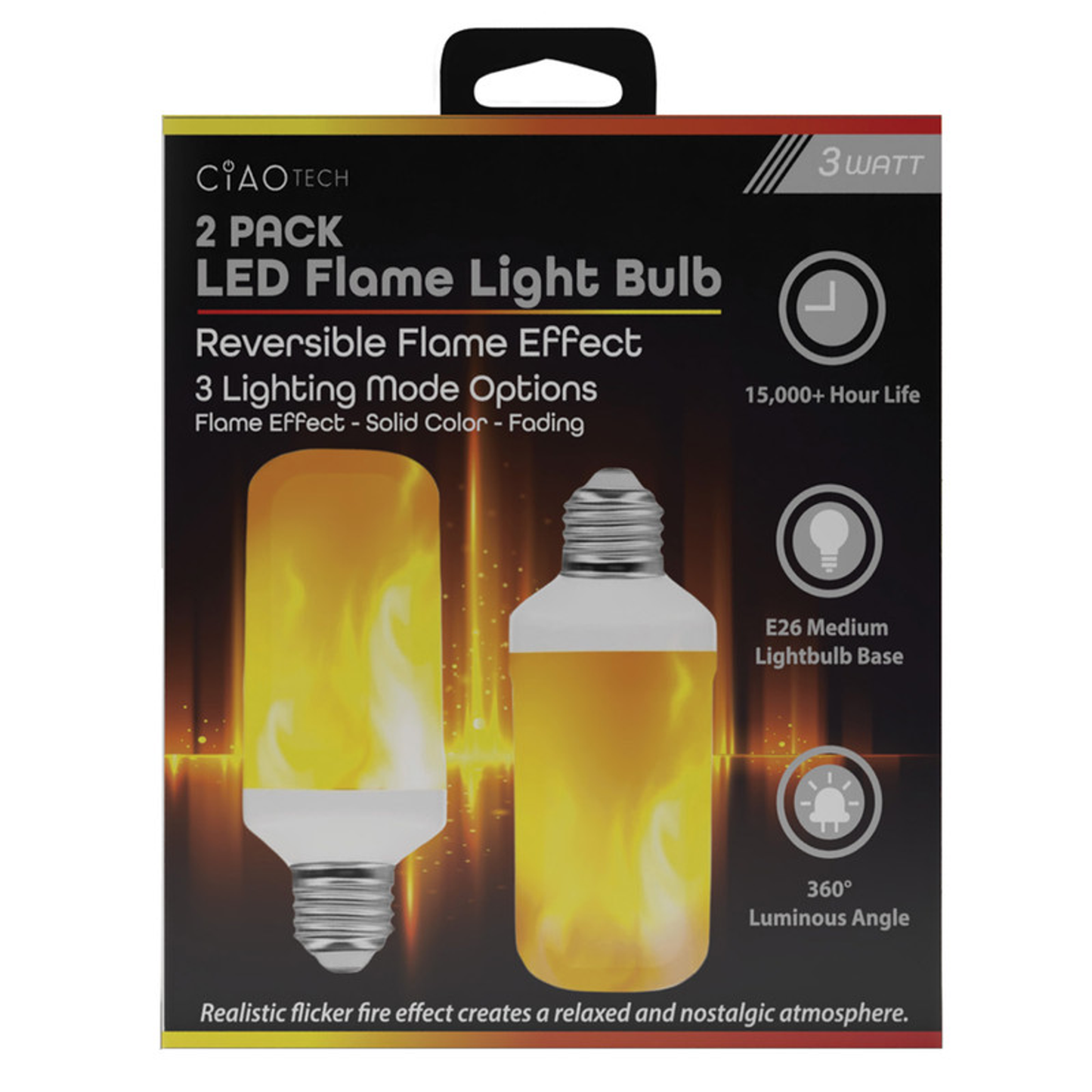 2 Pack LED Flame Light Bulb