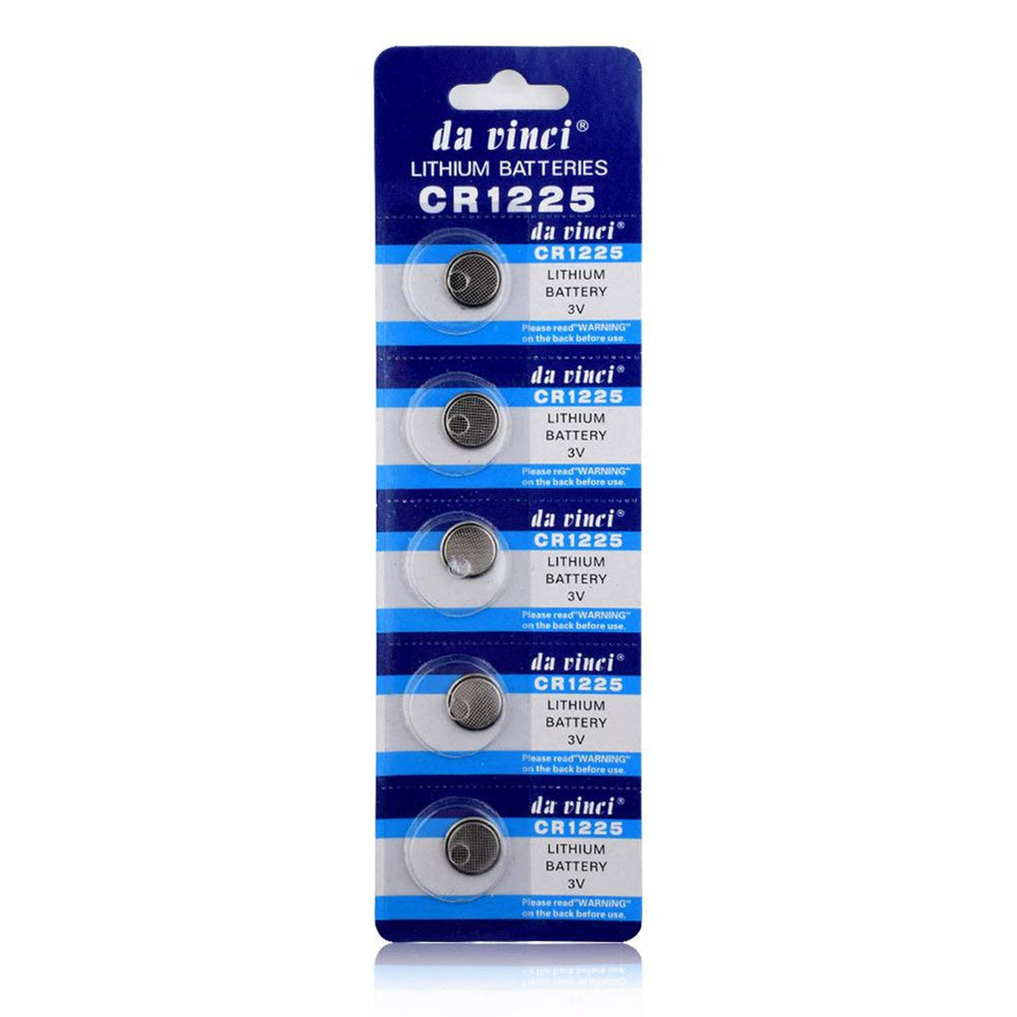 5-Pack Lithium CR1225 3V Battery for Key Fobs, Calculators