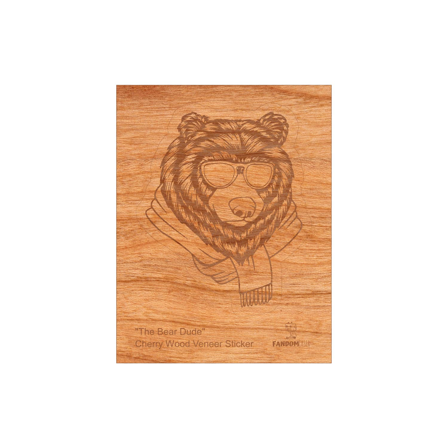 Wood Bear Sticker, Funny Hipster "The Dude"