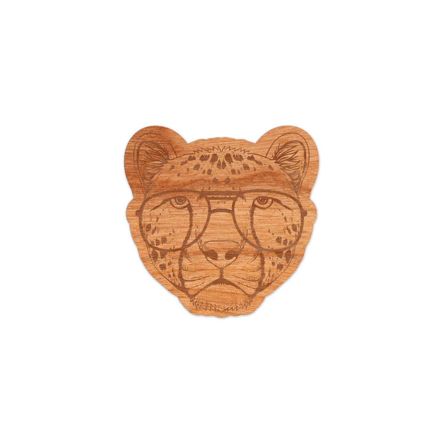 Wood Cheetah Sticker, Funny Hipster "Lonely Cheetah"