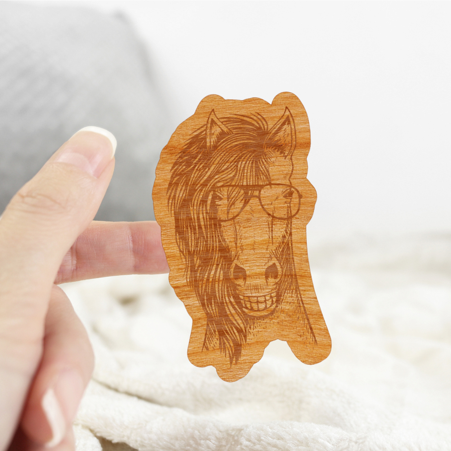 Wood Horse Sticker, Funny Hipster "Mane Character Energy"