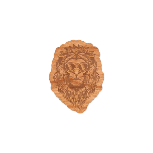 Wood Lion Sticker, Funny Hipster "Mane Attraction"