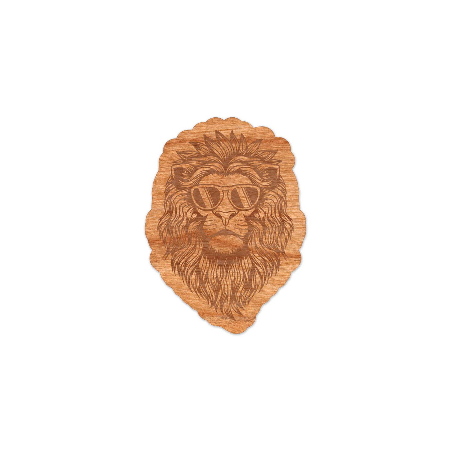 Wood Lion Sticker, Funny Hipster "Mane Attraction"