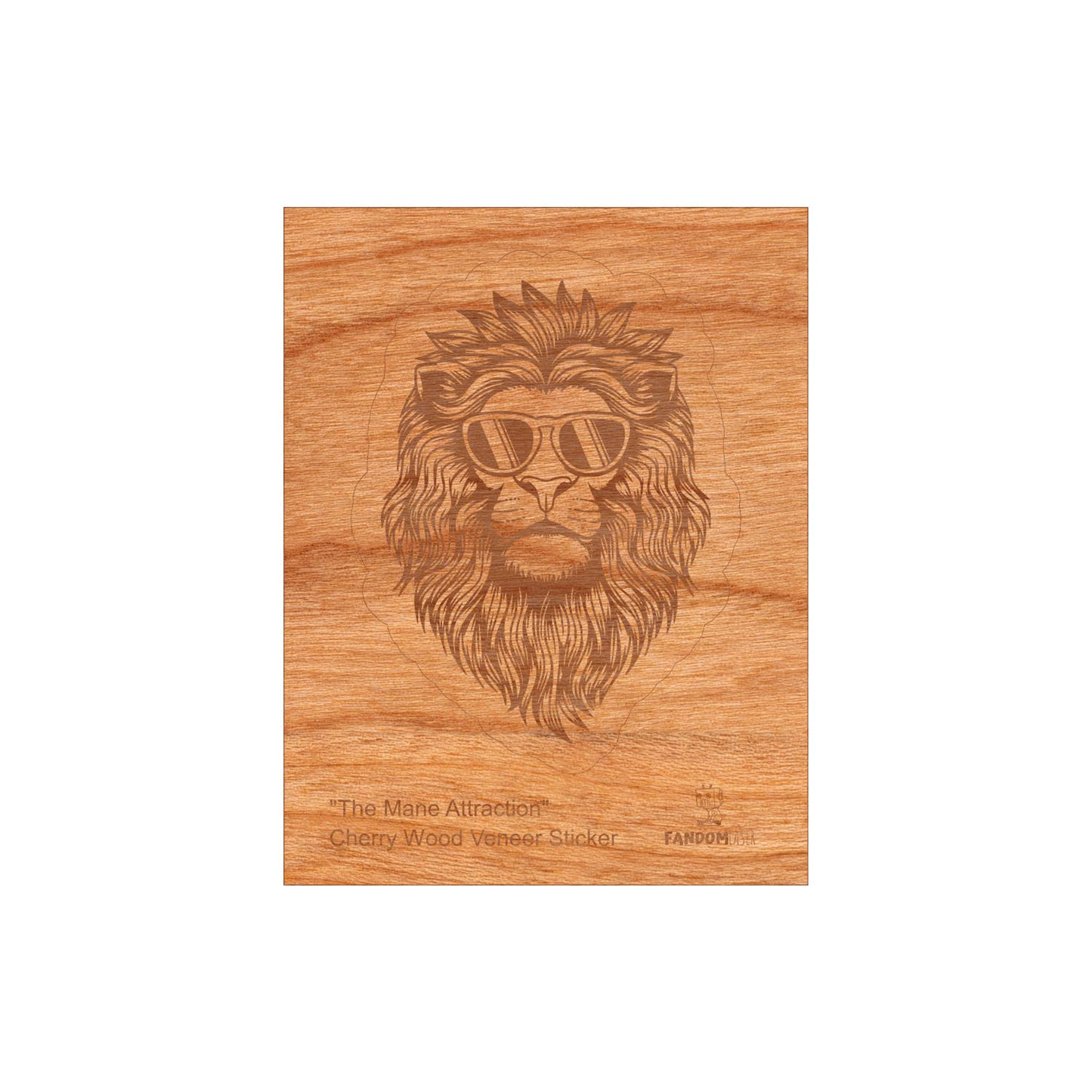 Wood Lion Sticker, Funny Hipster "Mane Attraction"