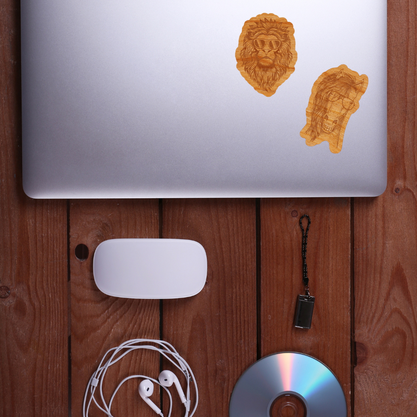 Wood Lion Sticker, Funny Hipster "Mane Attraction"