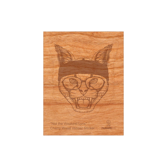 Wood Lynx Sticker, Funny Hipster "Not the Weakest Lynx"