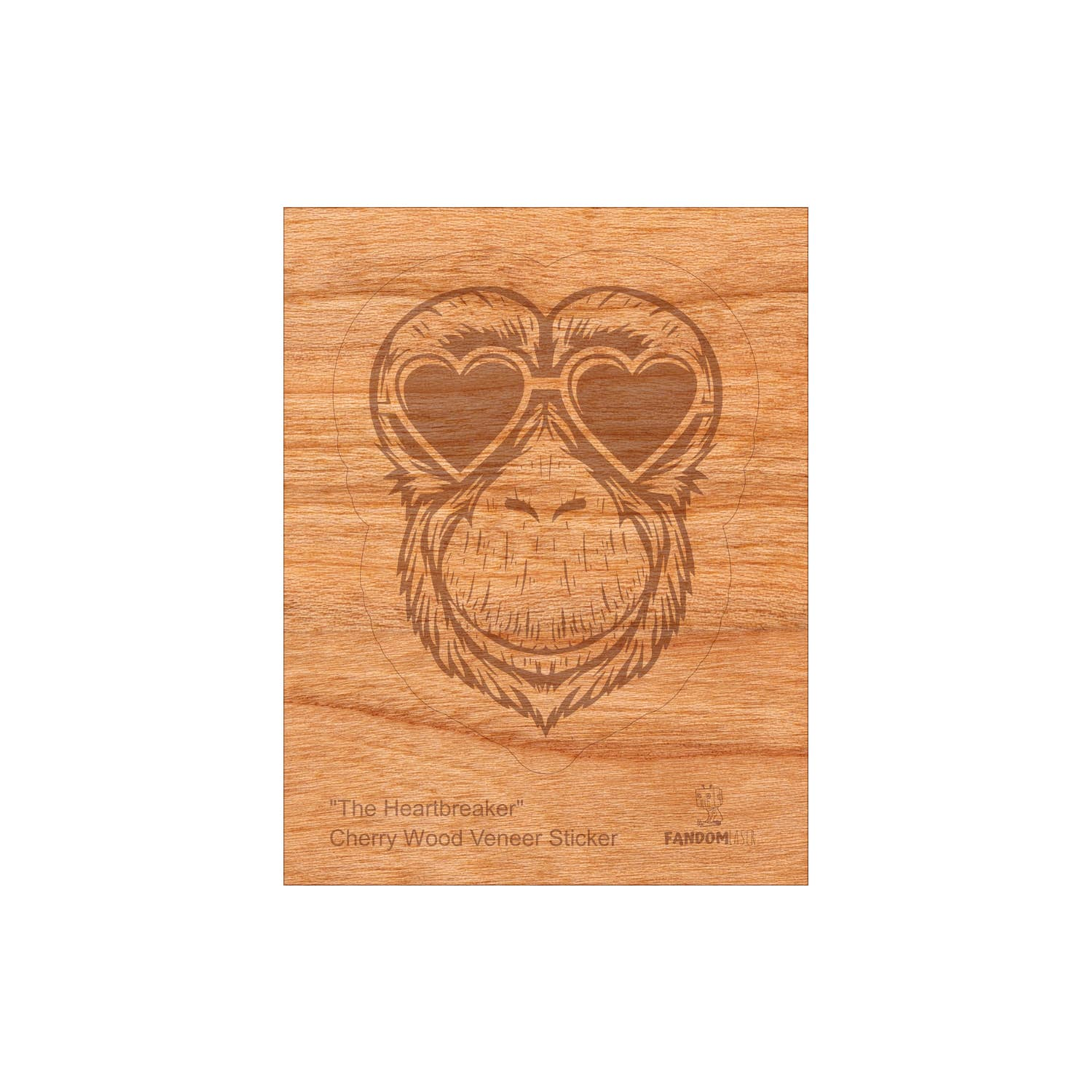 Wood Orangutan Sticker, Funny Hipster "Heartbreaker"