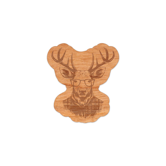 Wood Stag Sticker, Funny Hipster "The Gentleman"